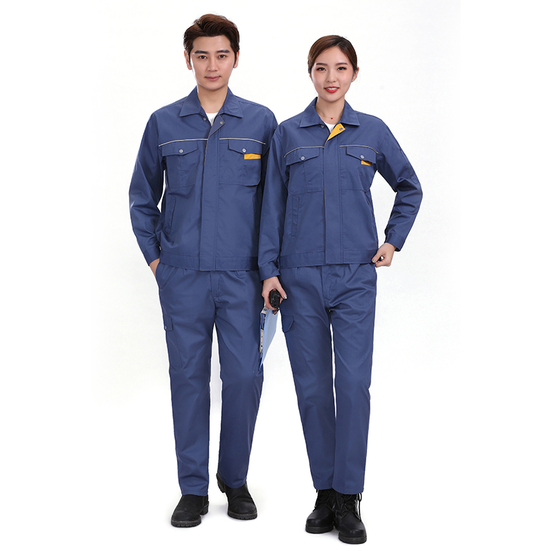 全棉細斜紋春夏款長袖工裝勞保服套裝91-F01套裝