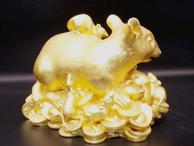 金錢(qián)鼠貼金