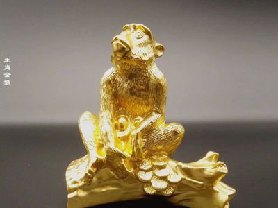 生肖金猴貼金
