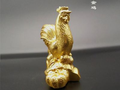 生肖金雞貼金