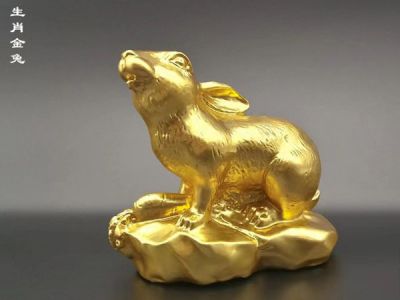生肖金兔貼金